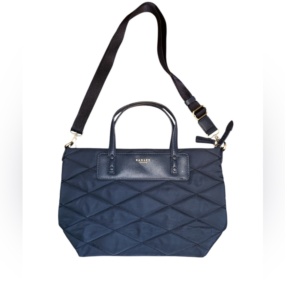 Radley London Blue Quilted Tote with Silver Accents - Picture 2 of 7